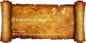 Vinkovics Anett névjegykártya