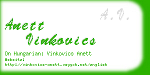 anett vinkovics business card